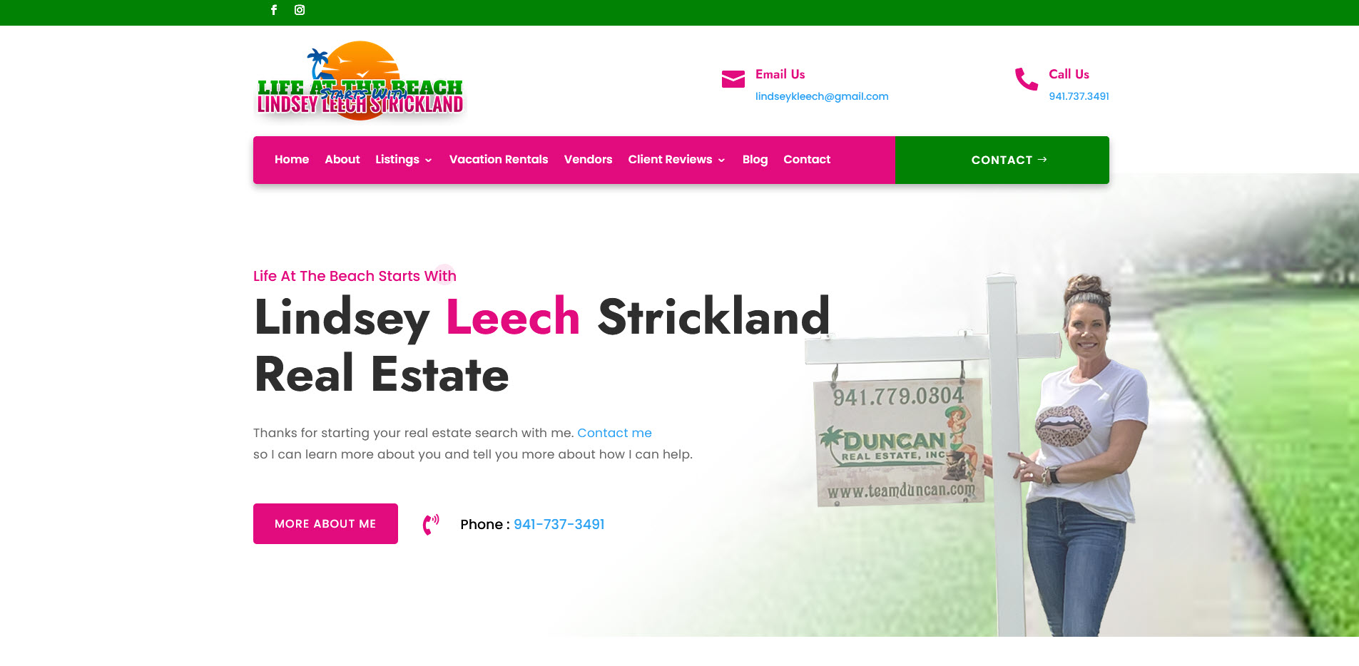 lindsey leech strickland real estate website design