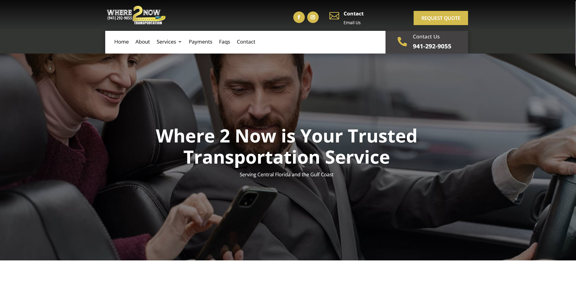 Where 2 Now - Transportation company website