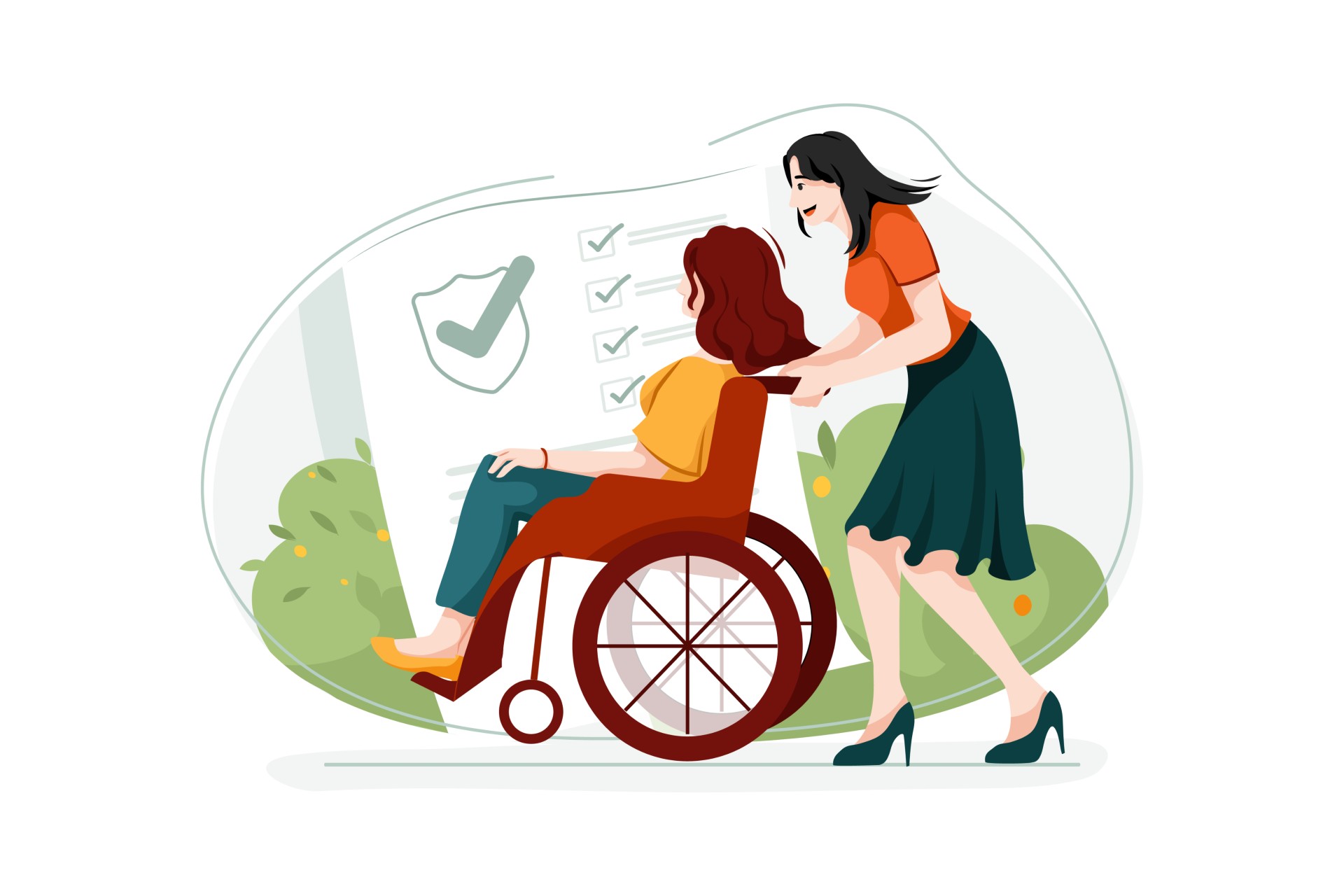image woman in a wheelchair