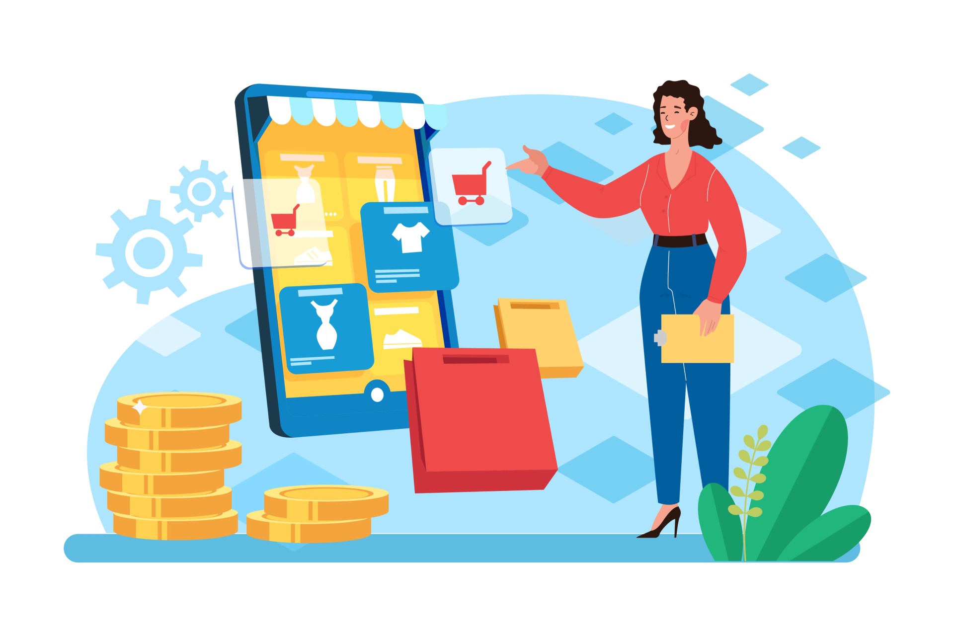 image woman buying online