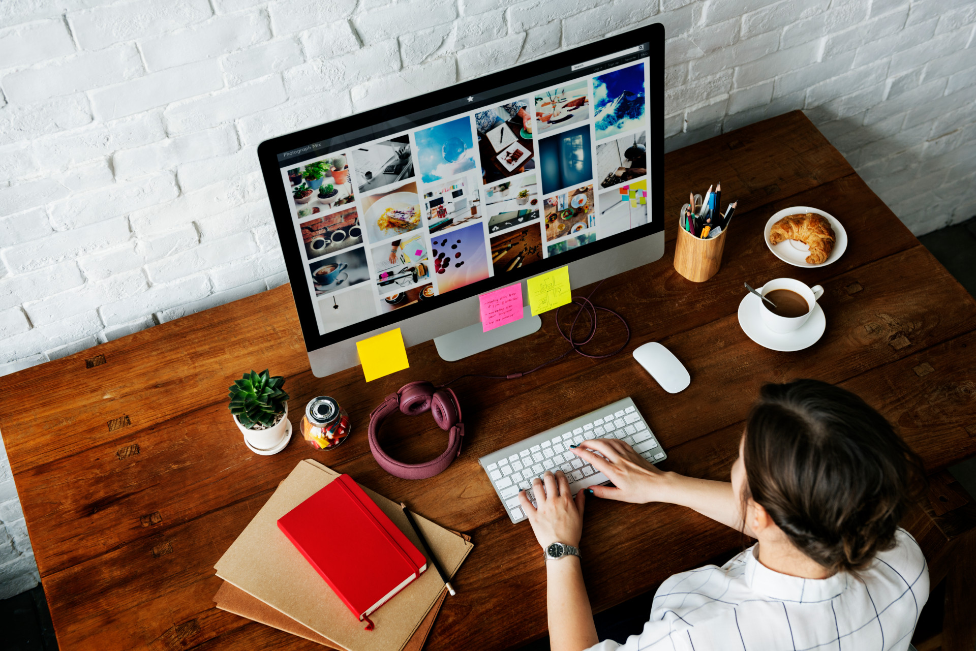 image of woman at computer