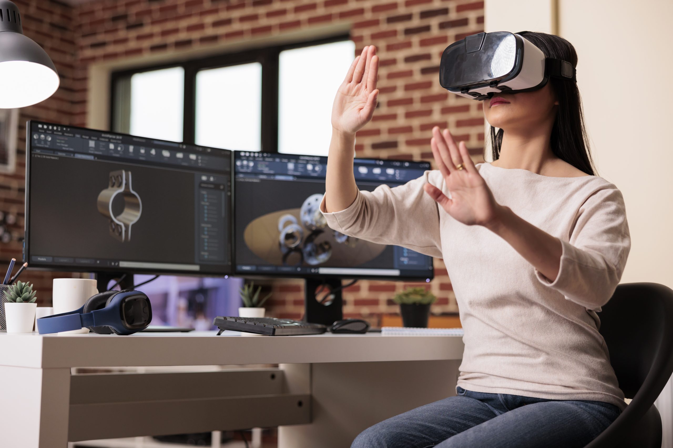 image of woman using virtual reality