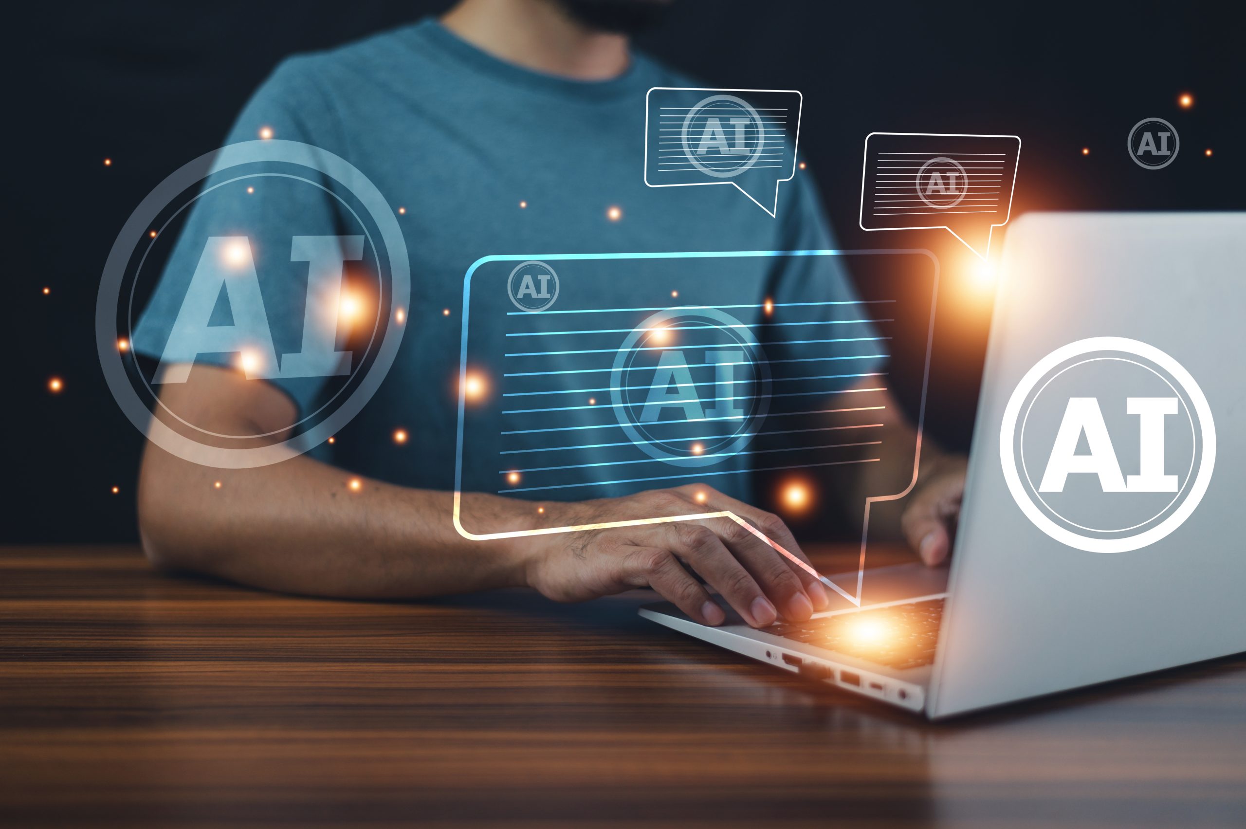 image man and AI computer