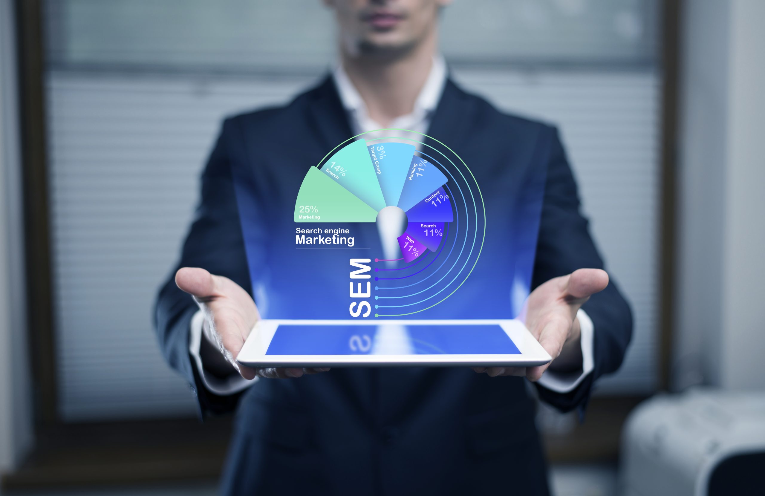 image of man holding visual data