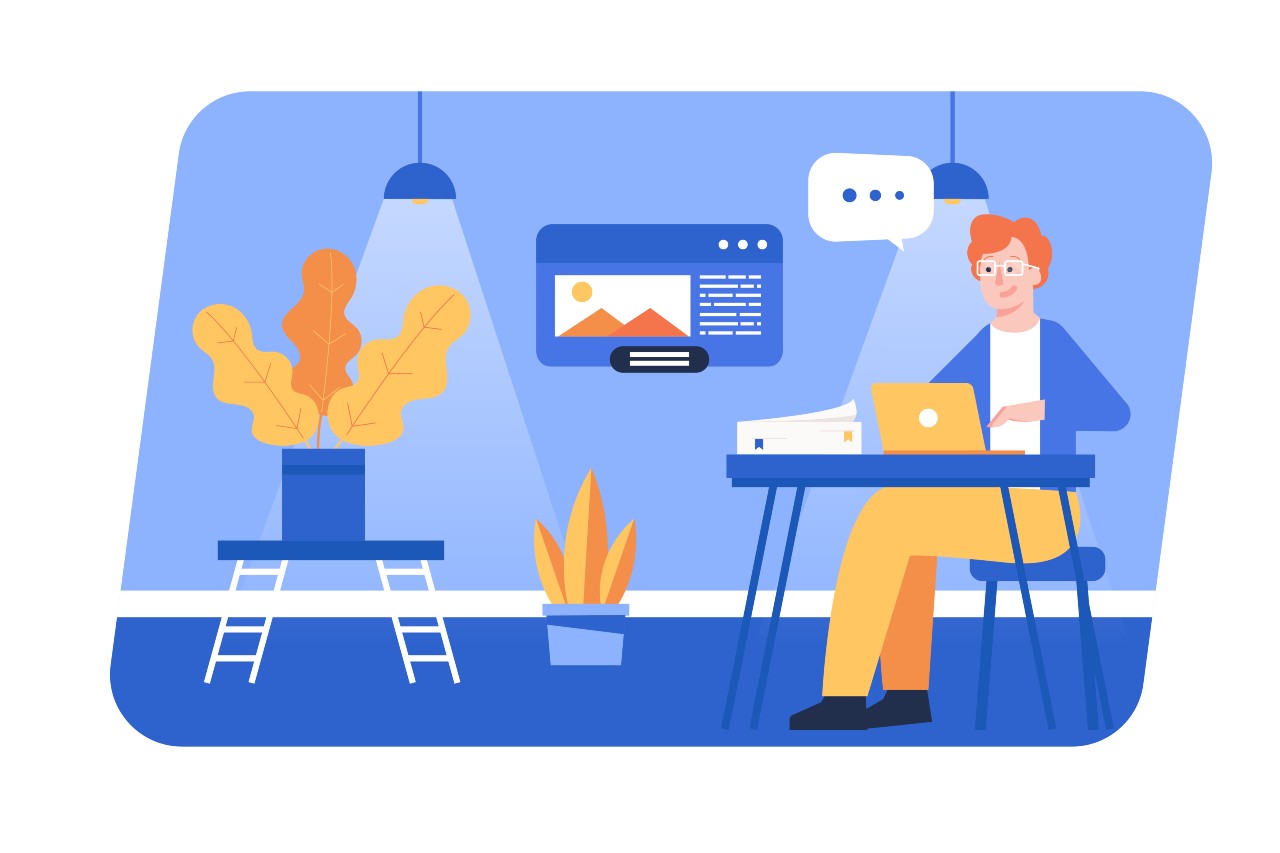 image of man creating content